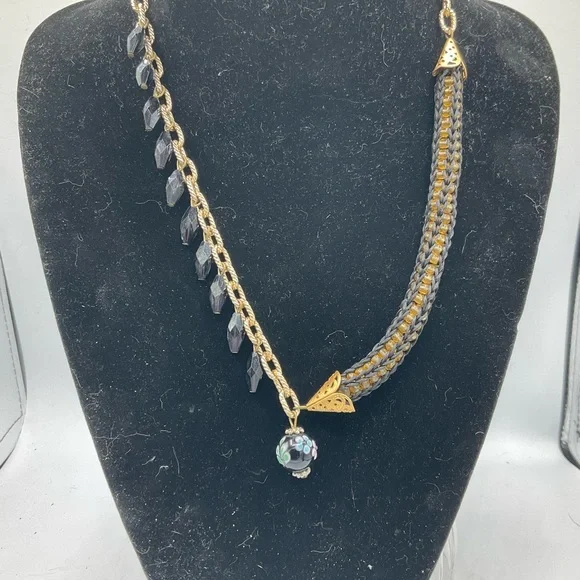 “VINTAGE ROPE DROP GLASS BEAD NECKLACE”. Unique Piece of Costume Jewellery. - Picture 2 of 16